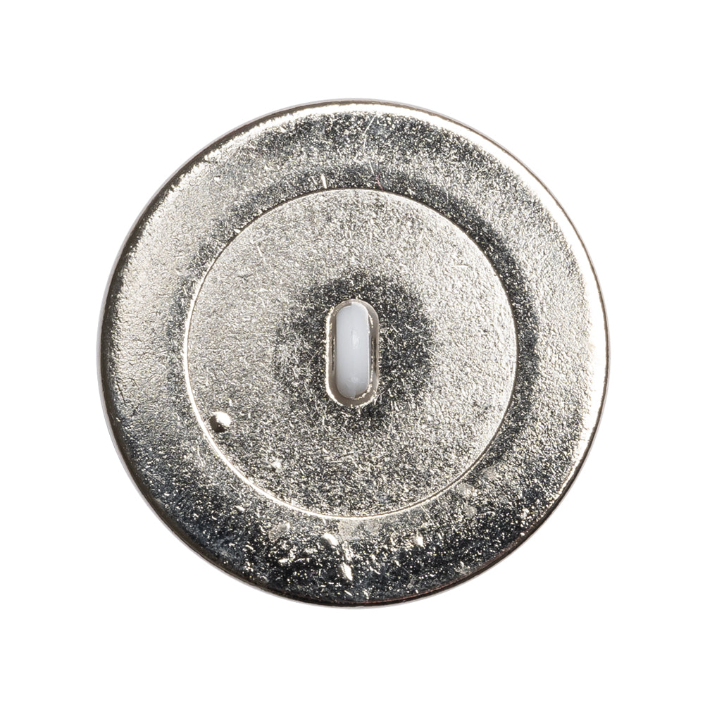 Domed Plastic Shank Back Button - White and Metallic Silver Faceted - 44L/28mm - Joann Fabrics