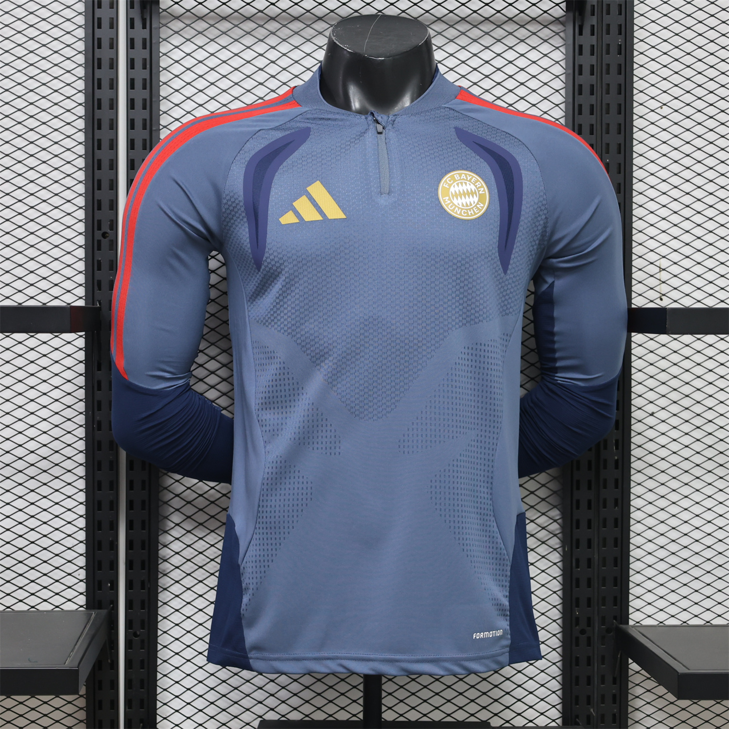 Bayern Munich 26-27 Grey Blue Long Sleeves Training Jersey - Player Version - UnitedFutballJersey