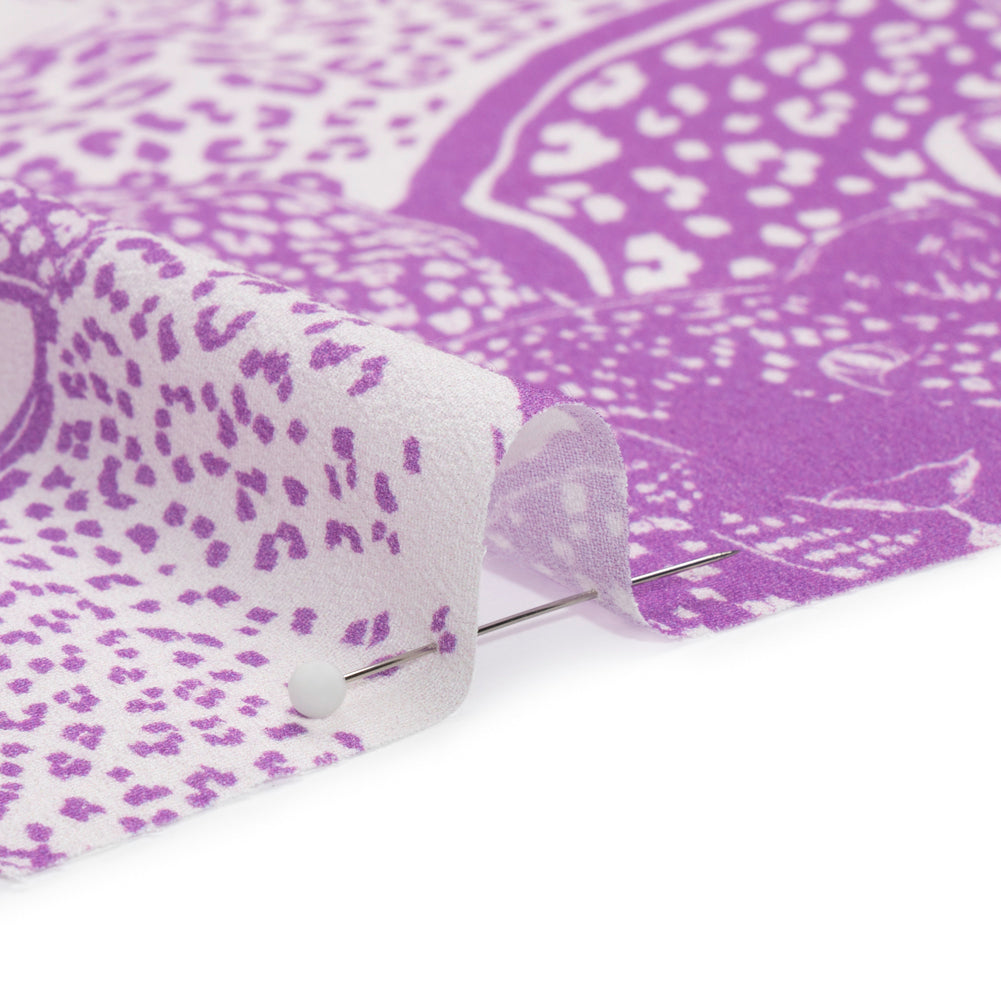 Sustainable Viscose Crepe Print - Purple and White Spotted Cats - Mood Exclusive Jamming Jaguars - Joann Fabrics