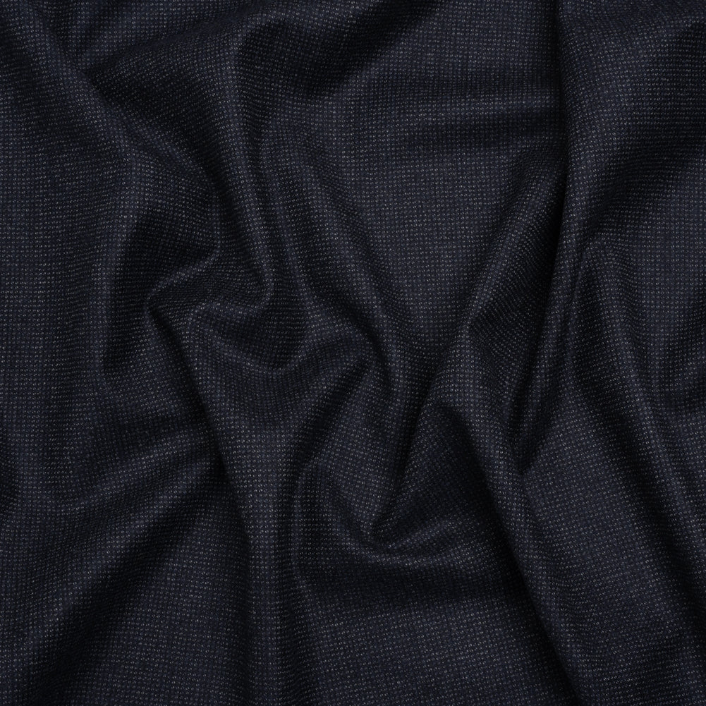 Super 130s Wool Dobby Suiting Made in Italy - Navy and White Spots - Deadstock - Joann Fabrics