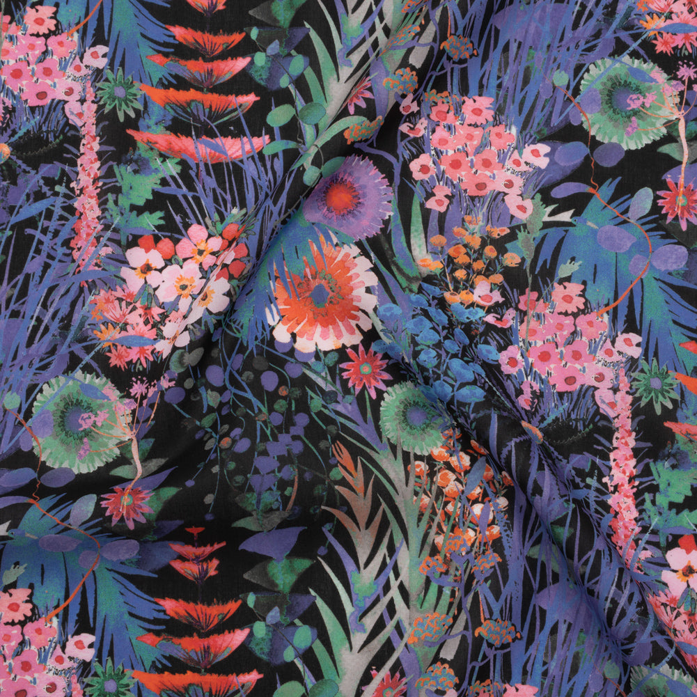 Liberty Fabrics Tana Lawn® - Tresco Purple - Blue Violet, Pink and Red Painted Floral - Joann Fabrics