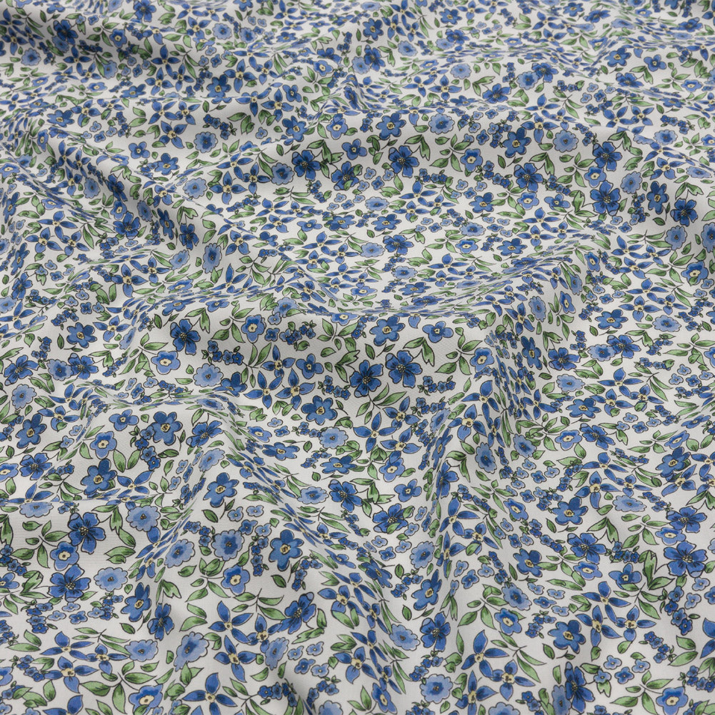 Cotton Poplin - Blue Floral - Botanical Stroll Print - Mood Exclusive Secret Garden Collection - Joann Fabrics