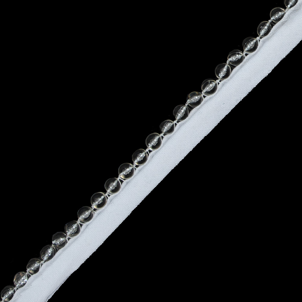 Clear Beaded Trim with a White Lip - 1.5