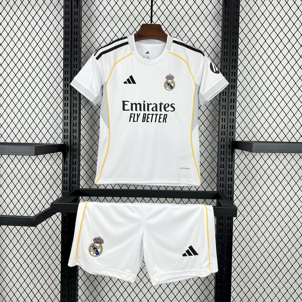 2025/2026 Real Madrid Home Football Jersey 1:1 Thai quality Kids Size