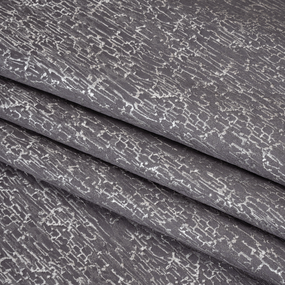 Satin-Face Jacquard - Graphite Crackle - British Imported - Joann Fabrics