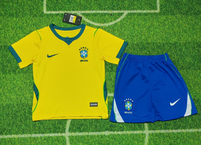 2026 Brazil Home Football Shirt 1:1 Thai Quality Kids Size