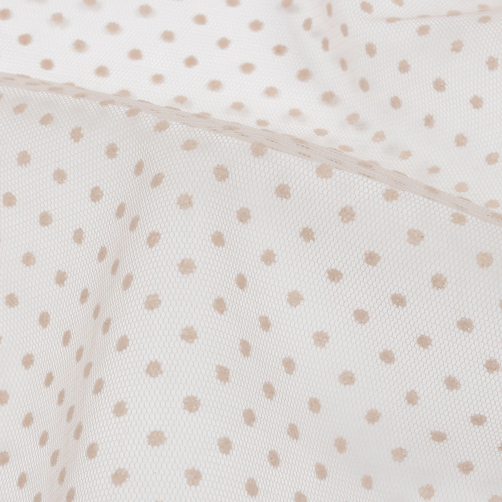 Famous Australian Designer Ballet Pink Flocked Polka Dots Point D'esprit - Joann Fabrics