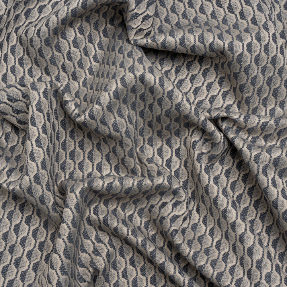 Honeycomb Stripes Recycled Polyester and Cotton Drapery Jacquard - Denim - British Imported - Joann Fabrics