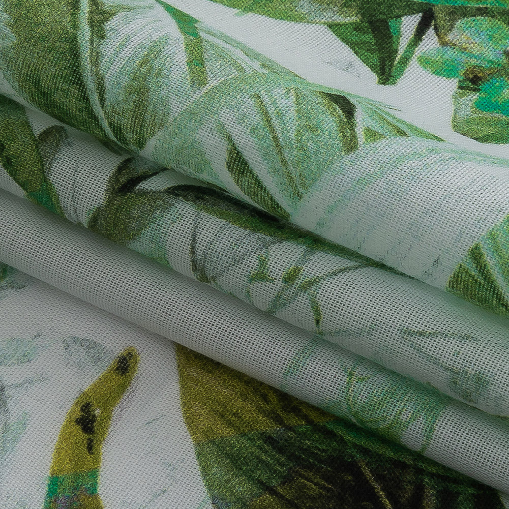 Mercerized Organic Egyptian Cotton Voile - Green and Yellow Tropical Oasis - Toulouse Collection - Joann Fabrics