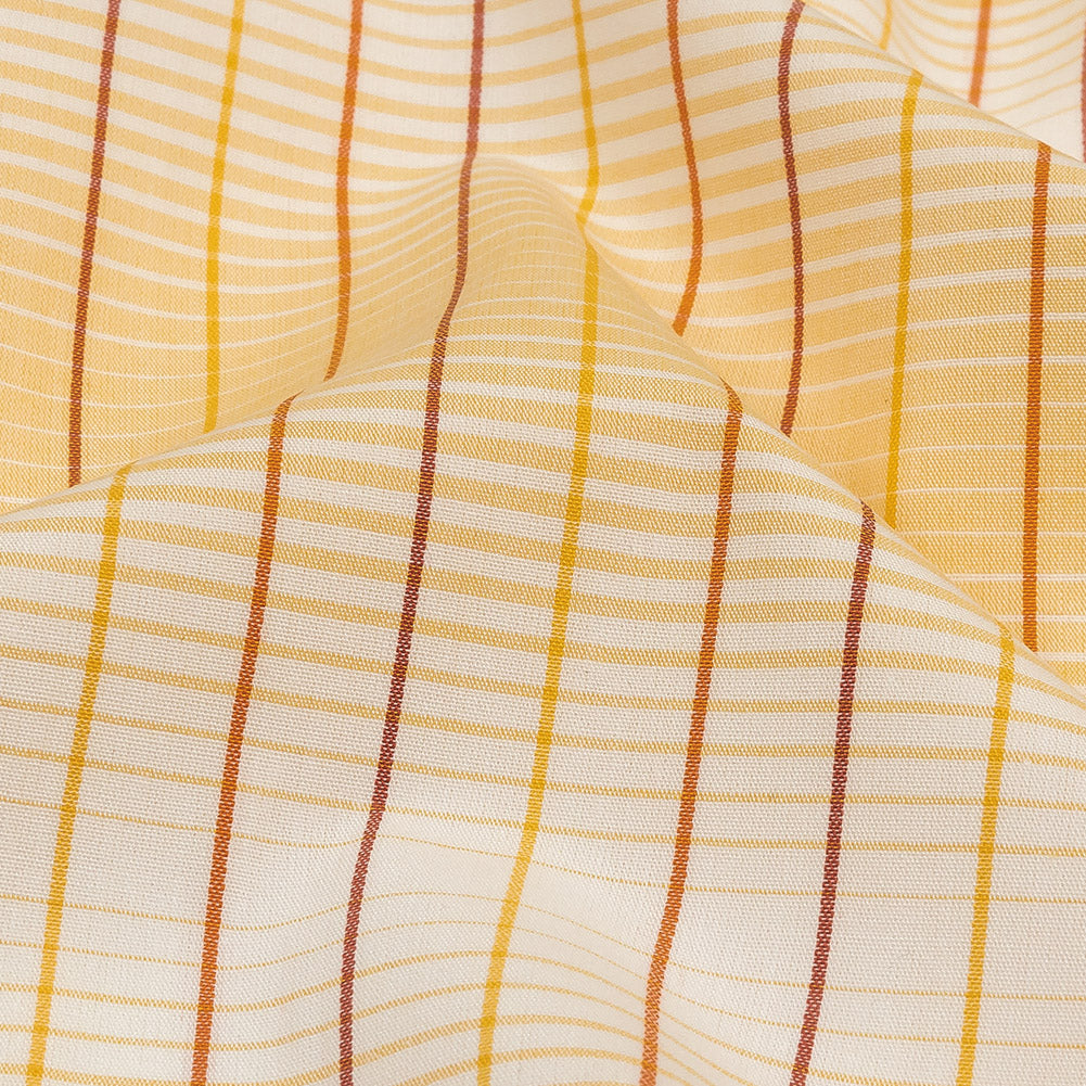 Orange, Yellow and White Gradient Pinstripes Cotton Shirting - Joann Fabrics