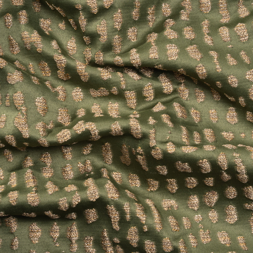 Metallic Drapery Jacquard - Olive Spotted Abstract - British Imported - Joann Fabrics