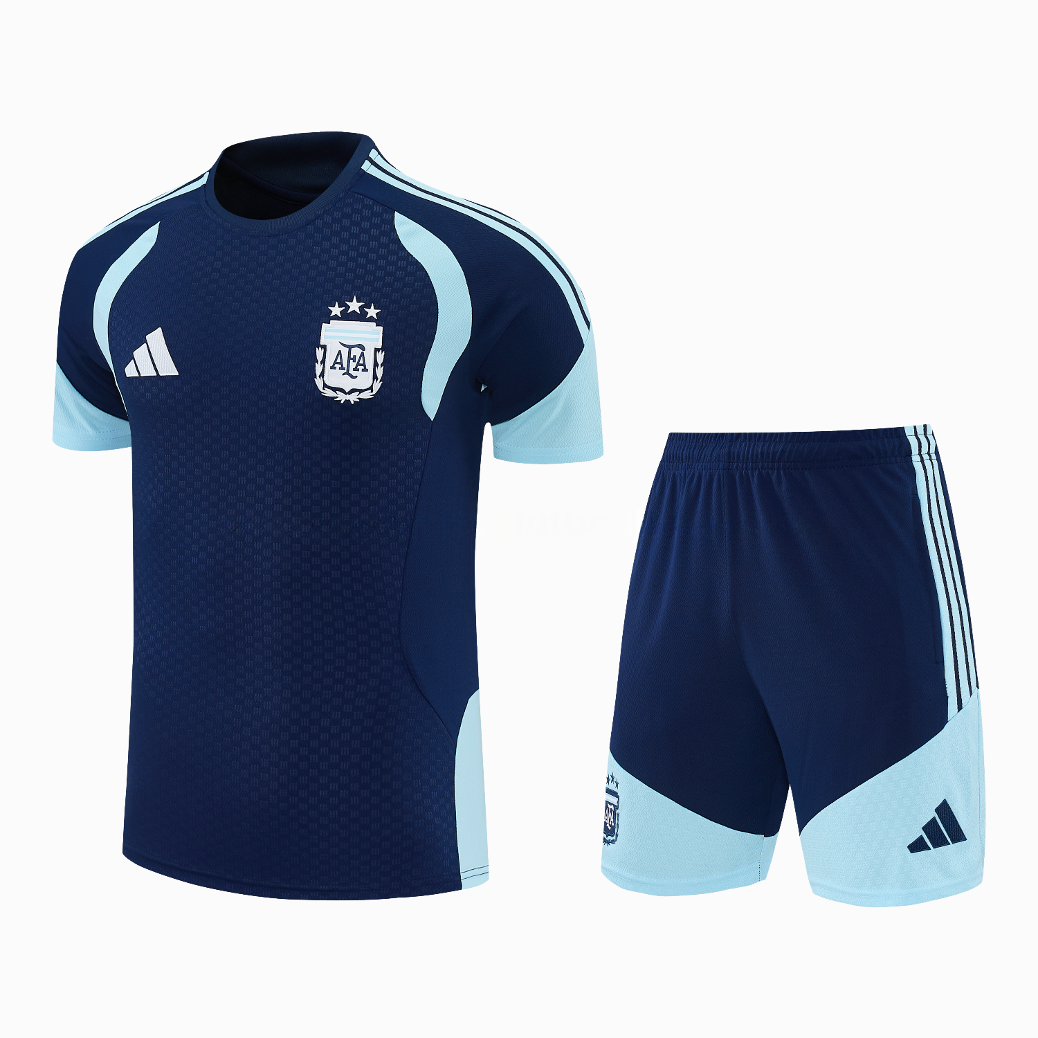 Argentina 2026 Short-Sleeve Training Set - Dark Blue Top and Shorts - UnitedFutballJersey