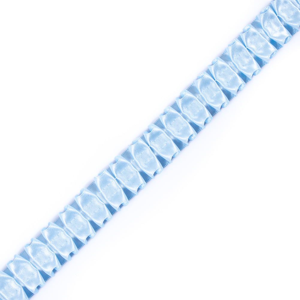 Italian Sky Blue Box Pleated Trimming - 1