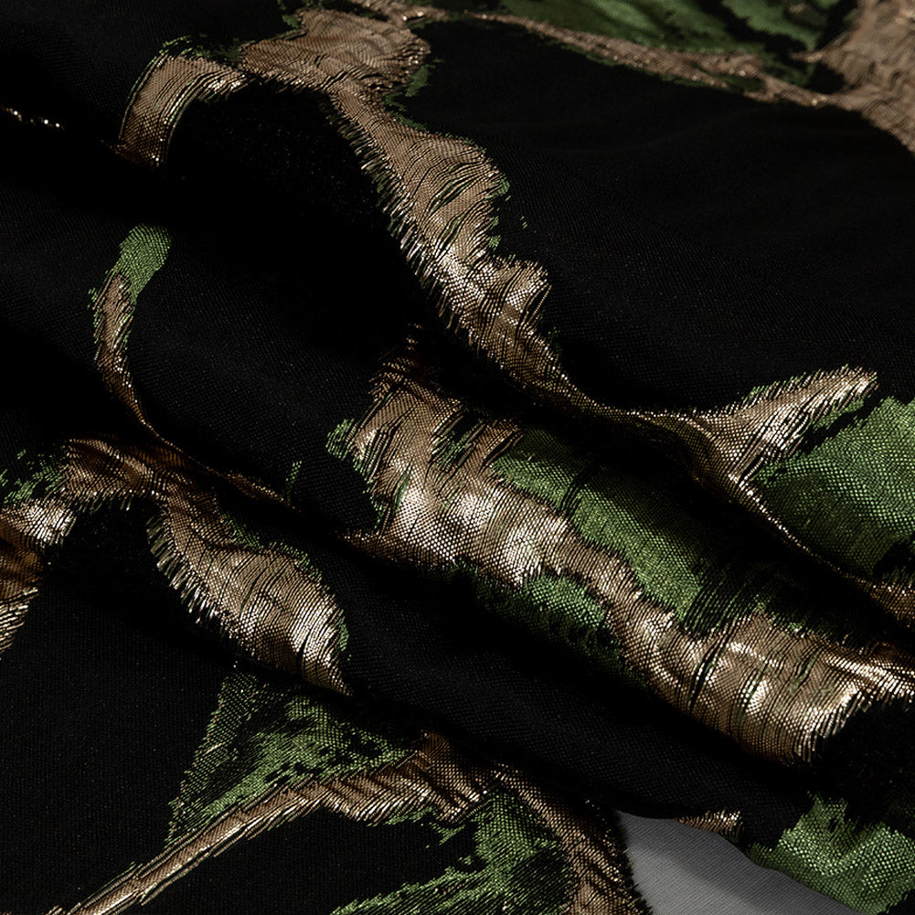Metallic Glitteratti and Green Abstract Burnout Luxury Brocade - Joann Fabrics