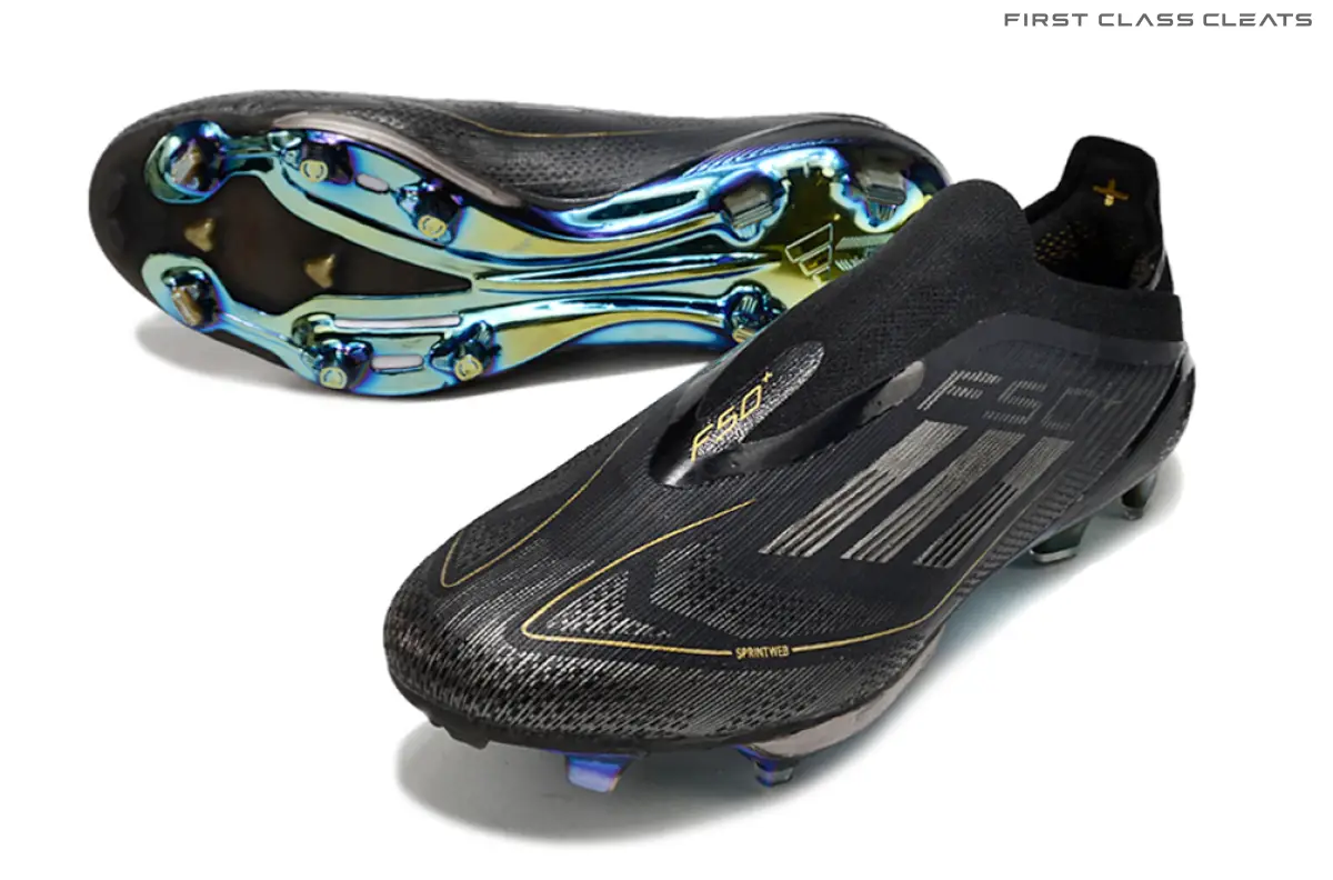 F50+ Laceless FG Dark Spark Black Boots | US 6–12