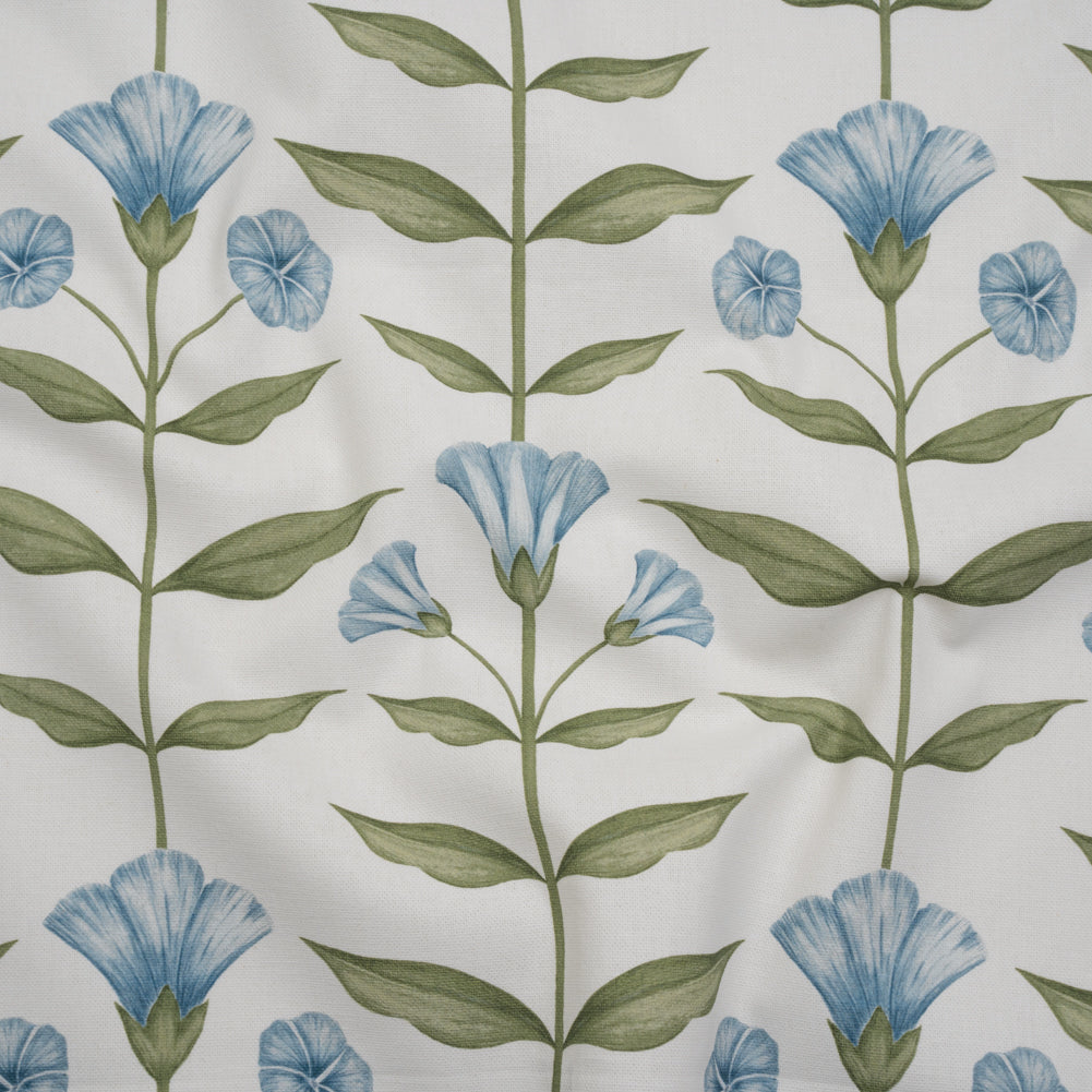 Printed Cotton Canvas - Bluebell Balanced Flower Stems - British Imported - Joann Fabrics