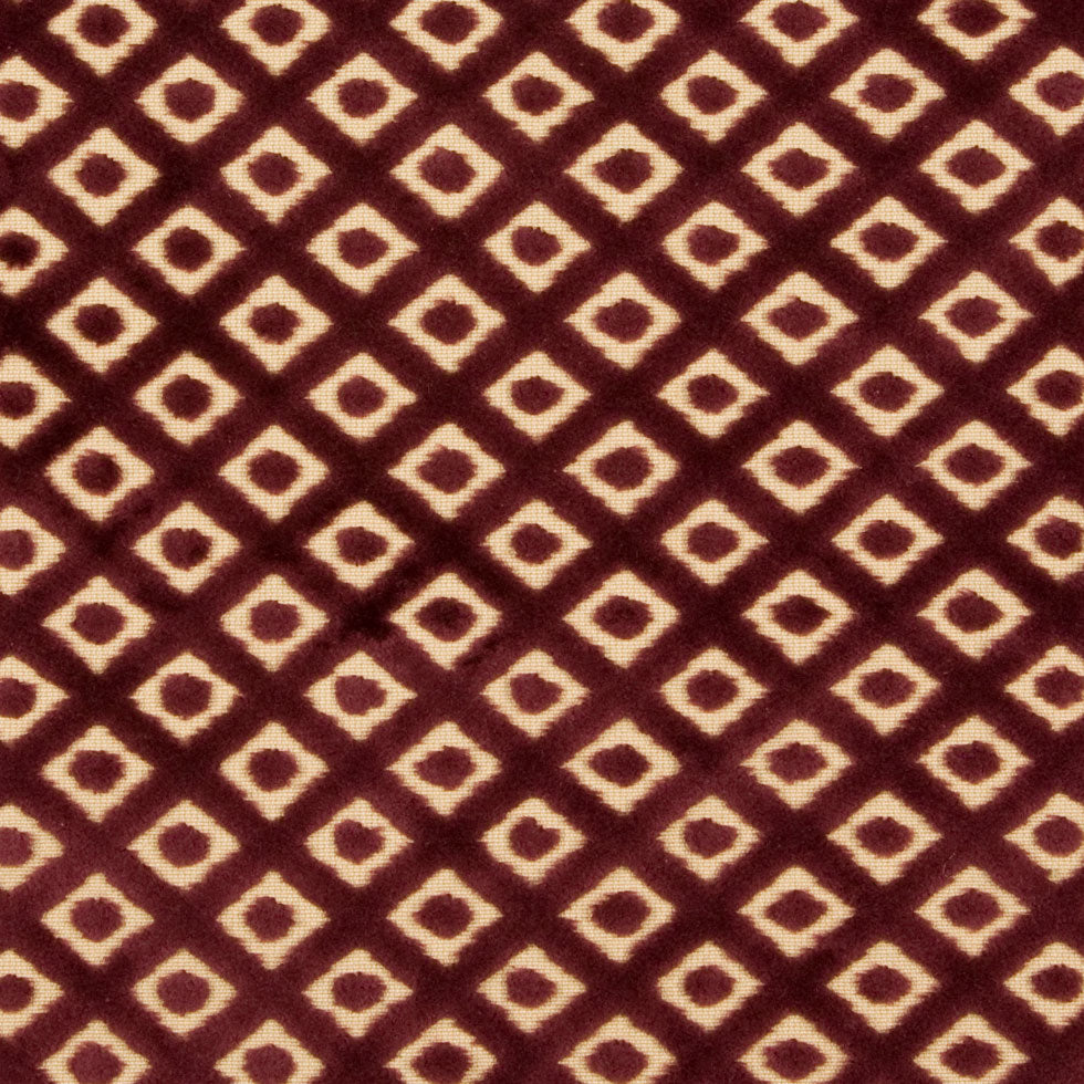 Eggplant/Beige Diamonds Velvet - Joann Fabrics