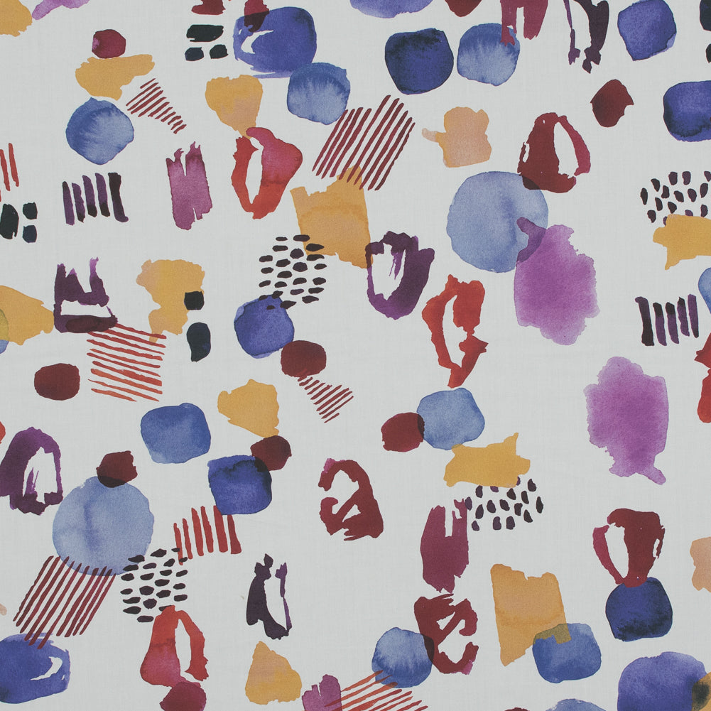 Cotton Poplin - White and Rainbow Abstract - Sunday Funday Print - Mood Exclusive Avenable Collection - Joann Fabrics