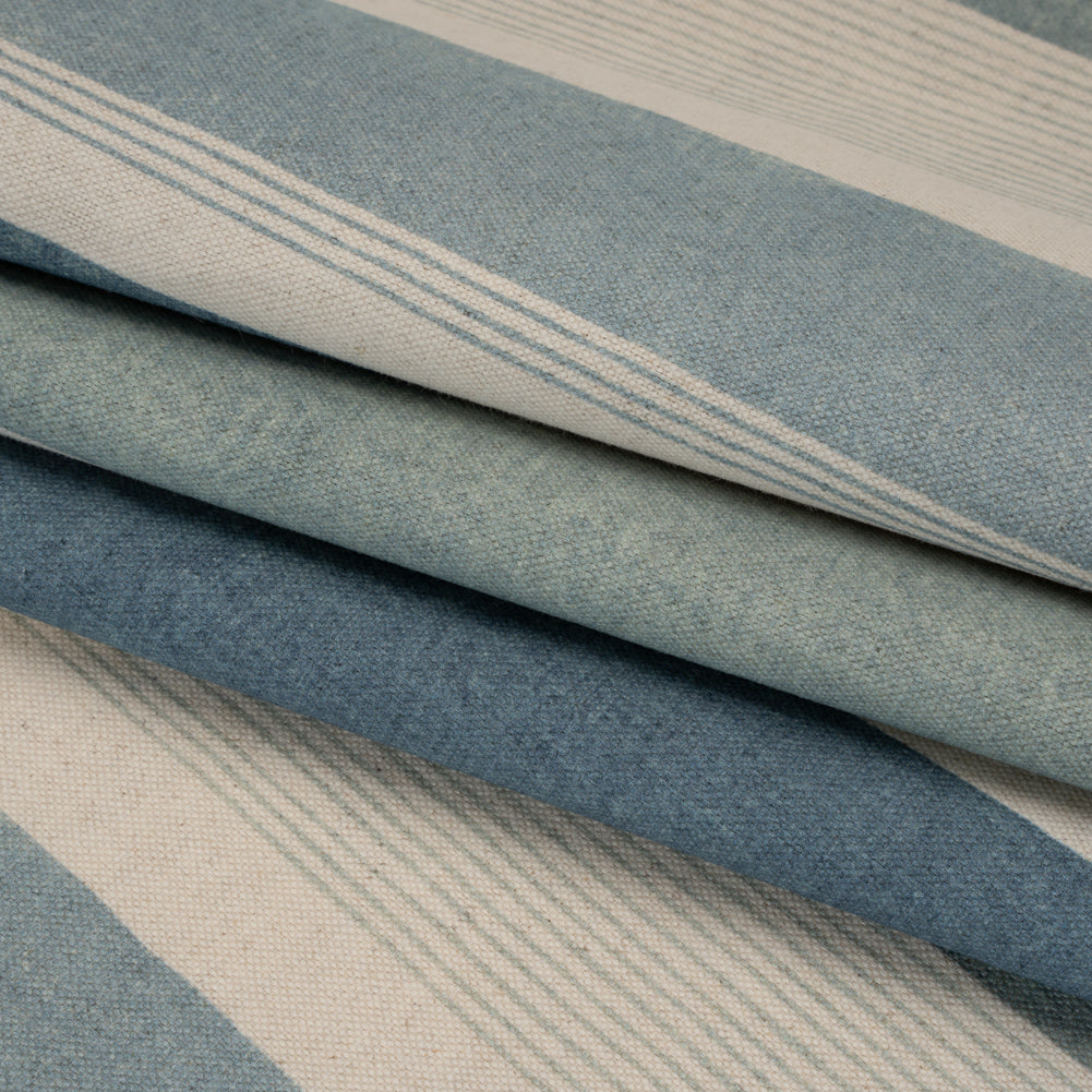 Printed Cotton and Linen Canvas - Azure Stripes - British Imported - Joann Fabrics