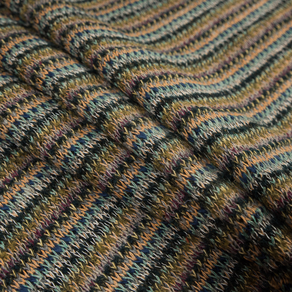 Italian Olive and Forest Green Striped Blended Wool Knit - Joann Fabrics