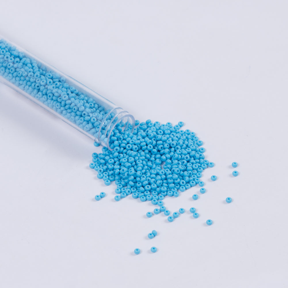 Light Blue Opaque Czech Seed Beads - Size 10 - Joann Fabrics