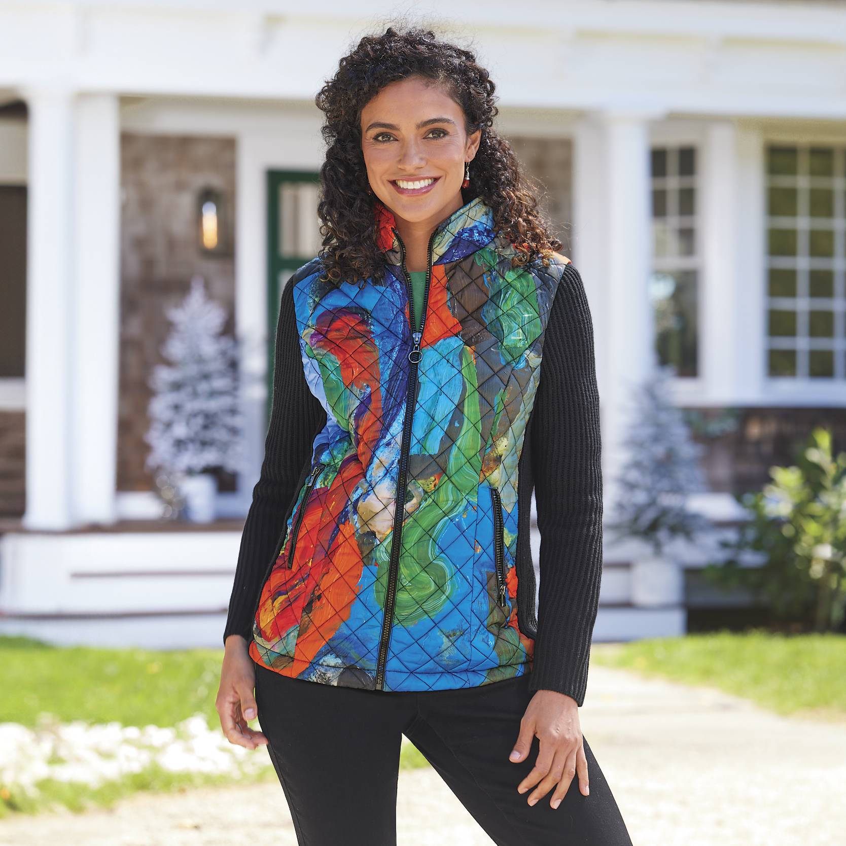 Claire DesJardins Quilted Jacket, Sweater-Knit Sleeves & Sides - Northstyle Catalog