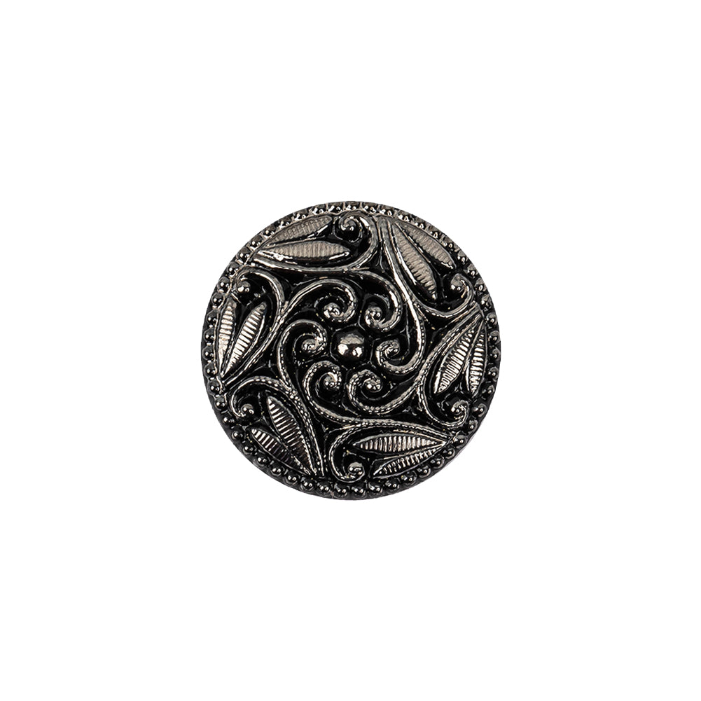 Black/Platinum Glass Button - 28L/18mm - Joann Fabrics