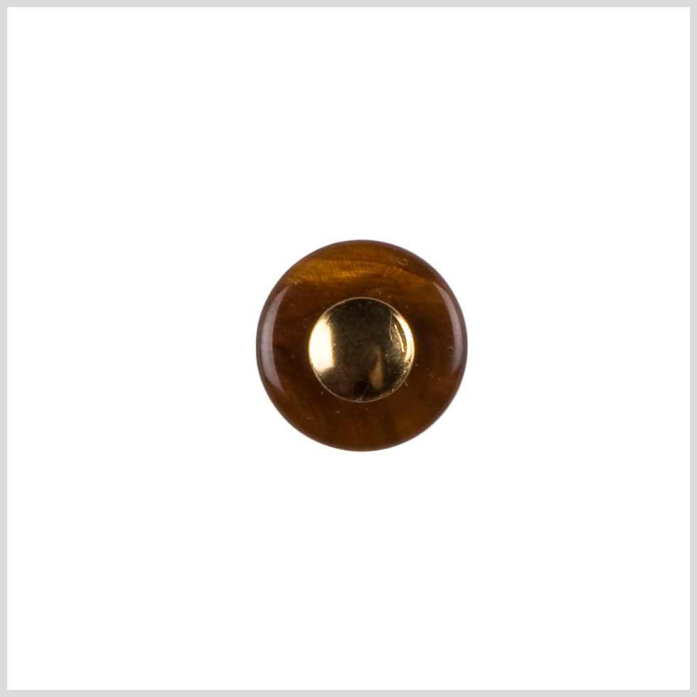 Brown/Gold Plastic Button - 24L/15mm - Joann Fabrics