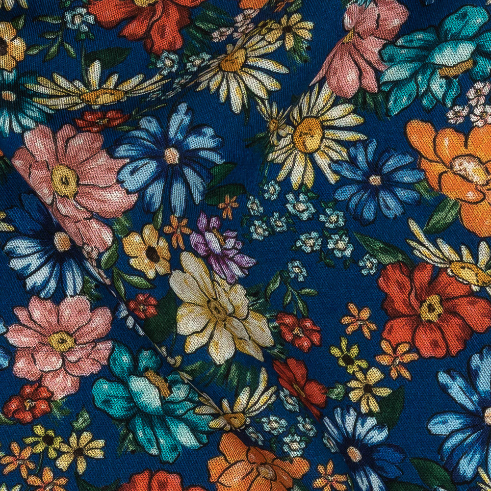 Mood Exclusive Twilight Blue Blossomed Detonation Viscose Twill - Joann Fabrics