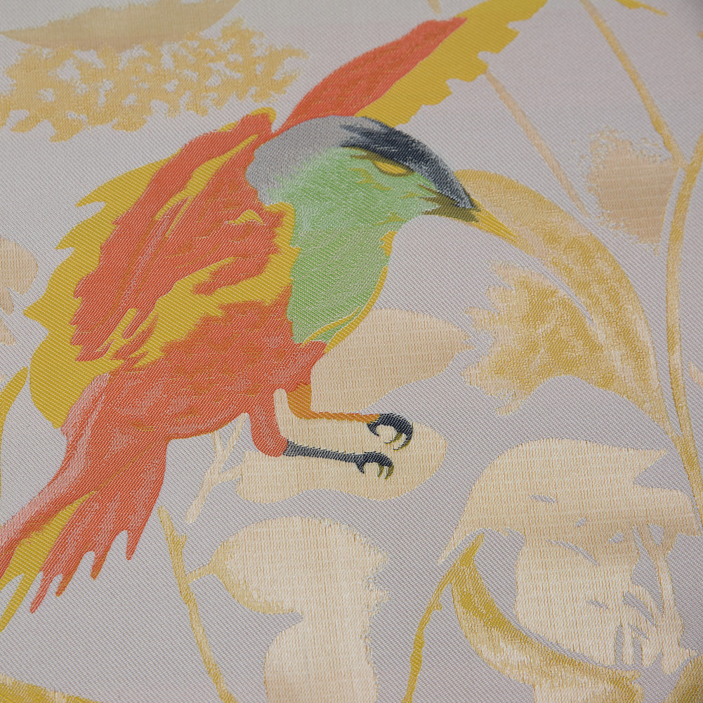 Sunshine Yellow Birds and Stalks Jacquard Panel - Joann Fabrics