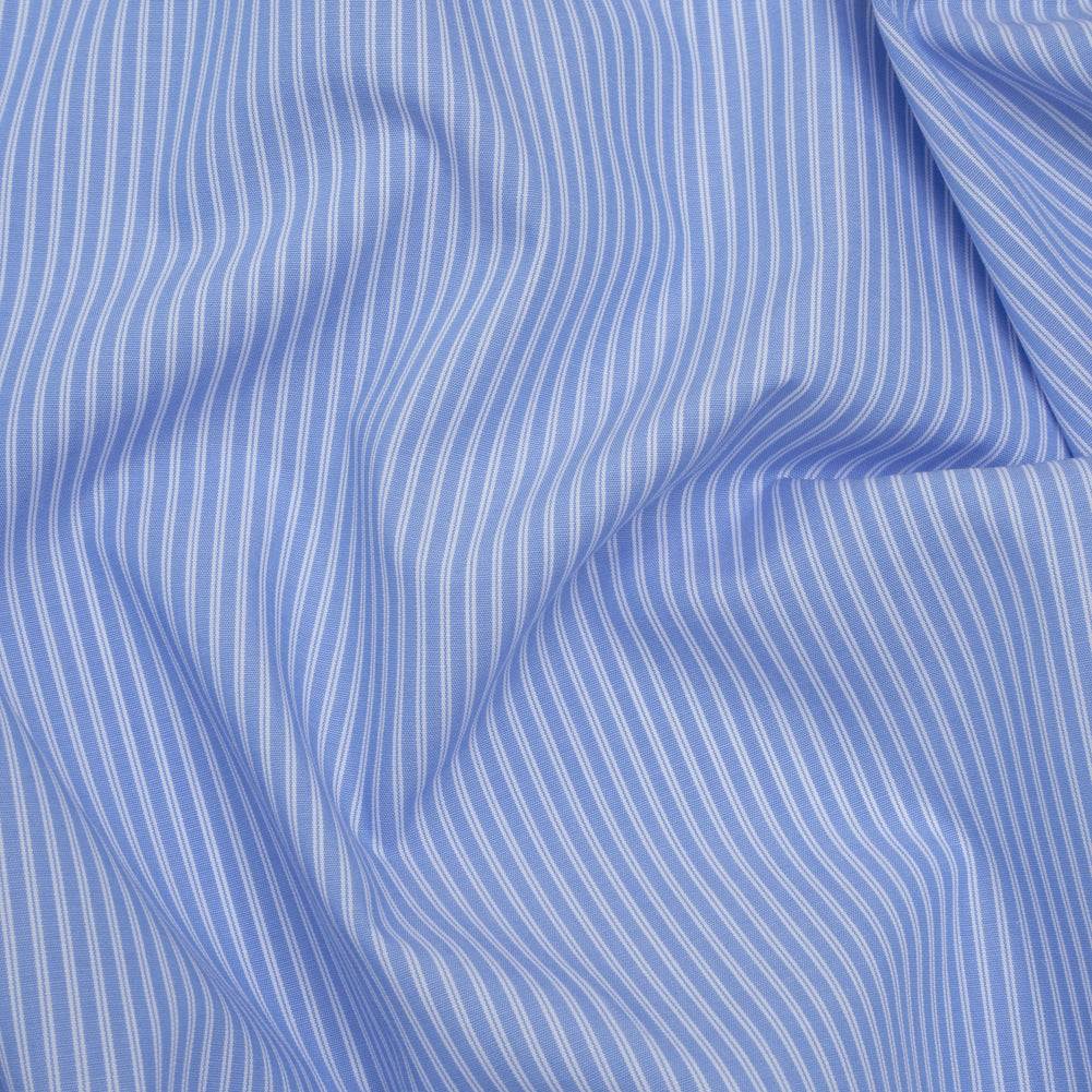Cotton Shirting - Country Blue and White Stripe Duos - Deadstock - Joann Fabrics