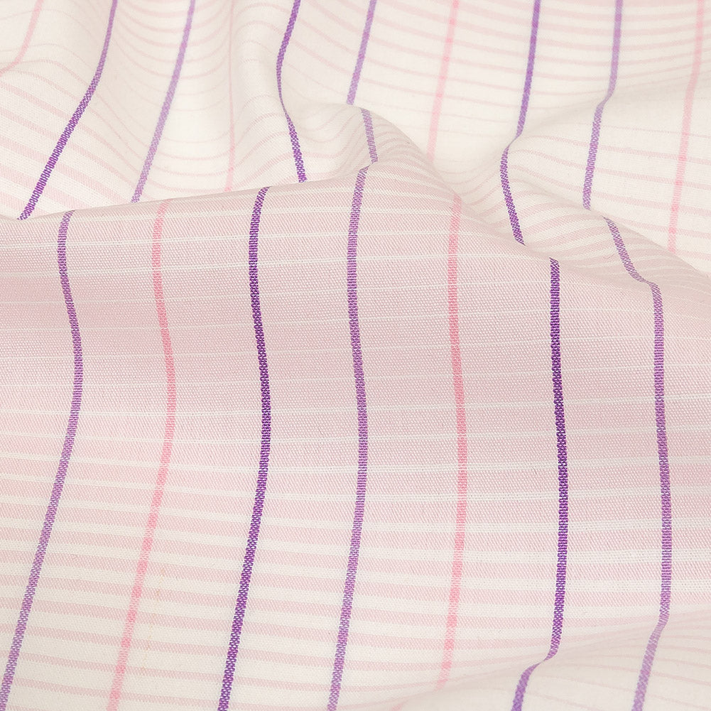 Pink, Purple and White Gradient Pinstripes Cotton Shirting - Joann Fabrics
