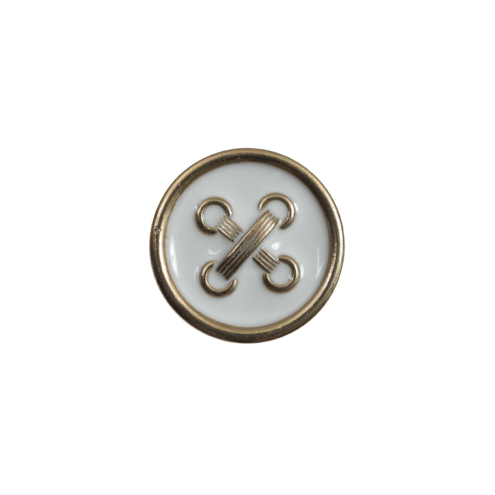 Italian White and Gold Metal Button - 24L/15mm - Joann Fabrics