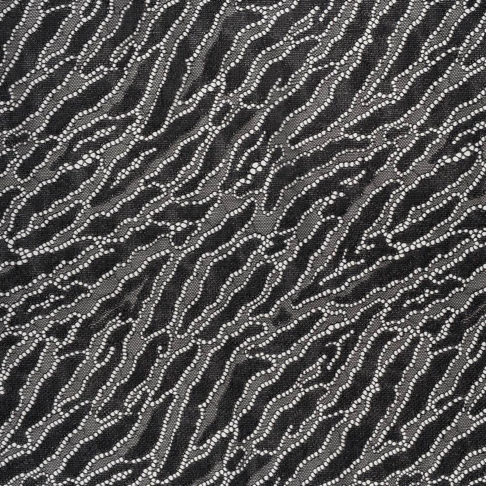 Raschel Lace Panel with Finished Edges - Black Animal Stripes - Joann Fabrics