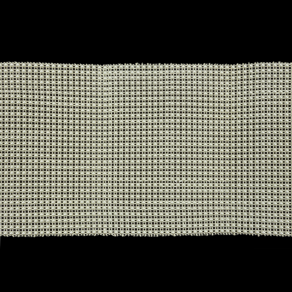 Vintage Ivory Faux Pearl Dotted Mesh Trimming - 4.625