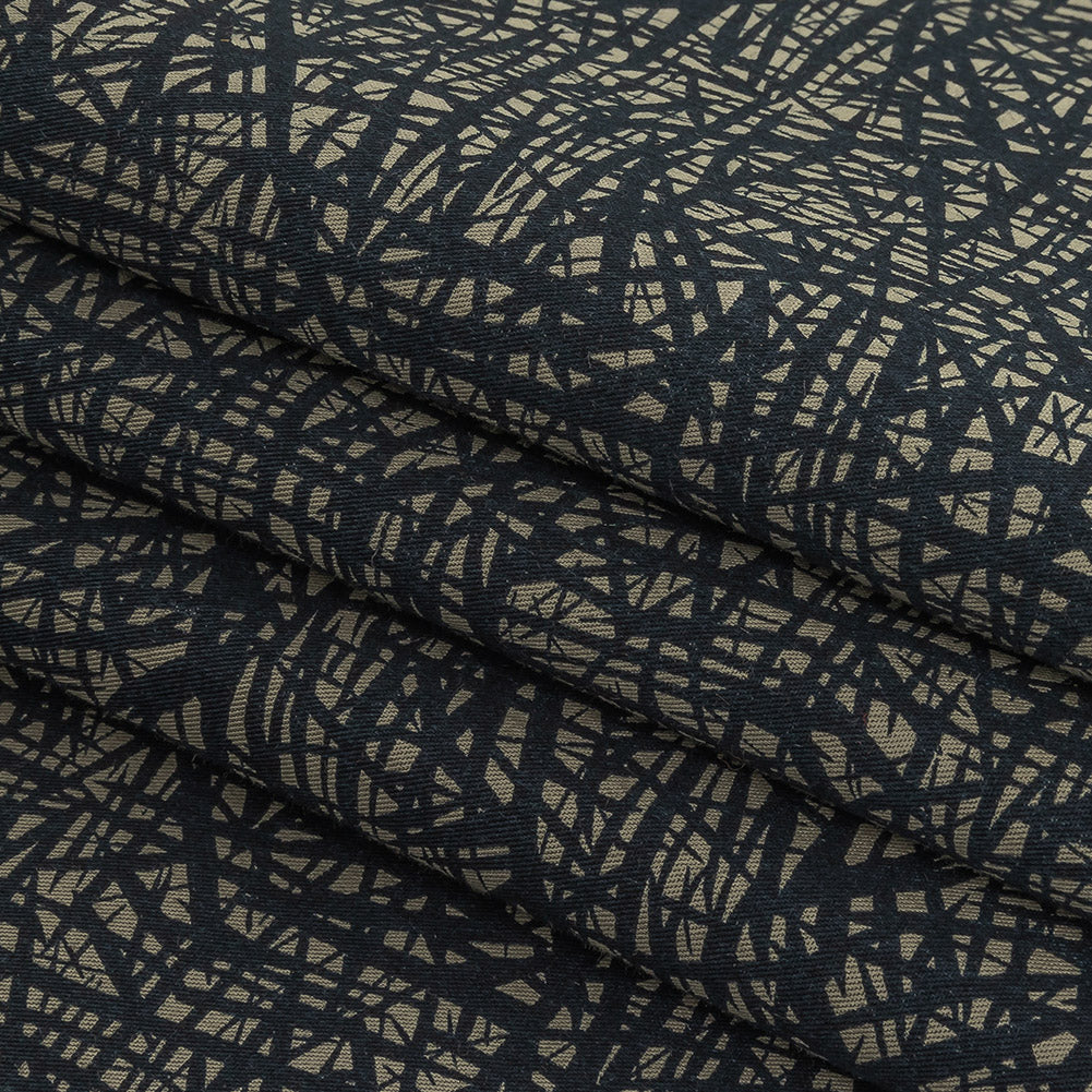 Liz Claiborne Cloudburst and Navy Abstract Printed Cotton Twill - Joann Fabrics