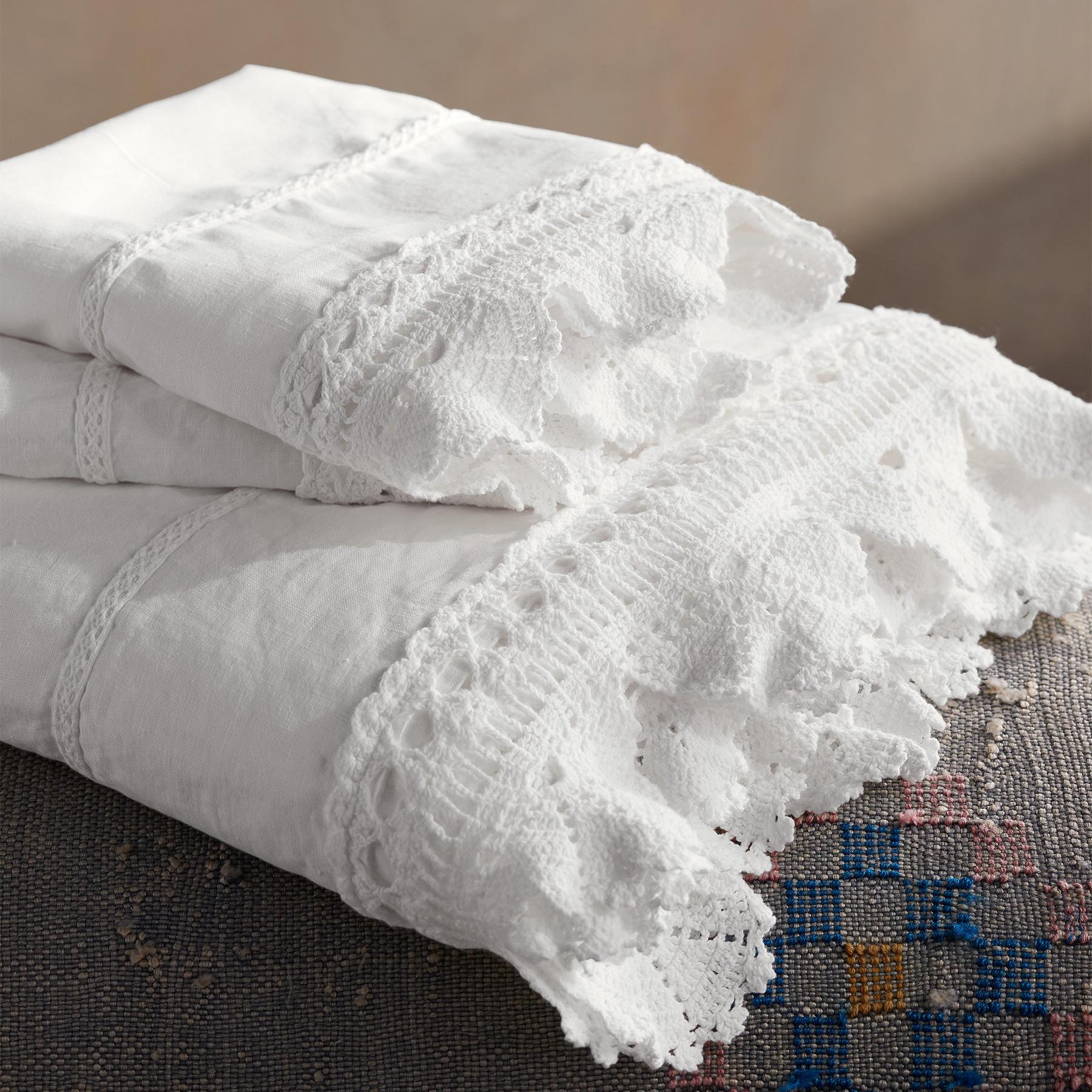Gossamer Linen Crochet Flat Sheet - Blair Catalog