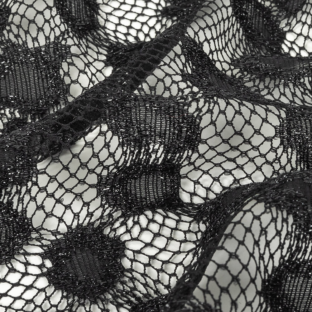 Metallic Black on Black Abstract Cheetah Spots Netting - Joann Fabrics