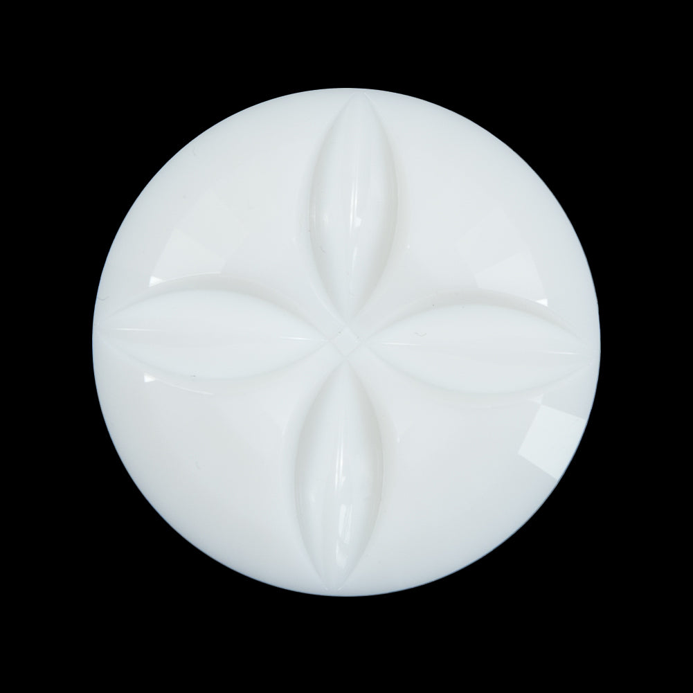 Italian White Floral Etched Shank Back Button - 44L/28mm - Joann Fabrics