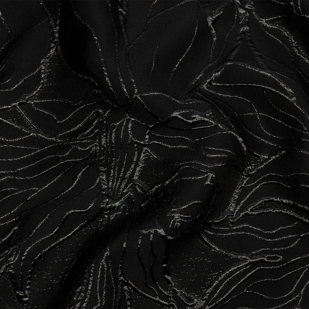 Metallic Black Outlined Florals Luxury Brocade - Joann Fabrics