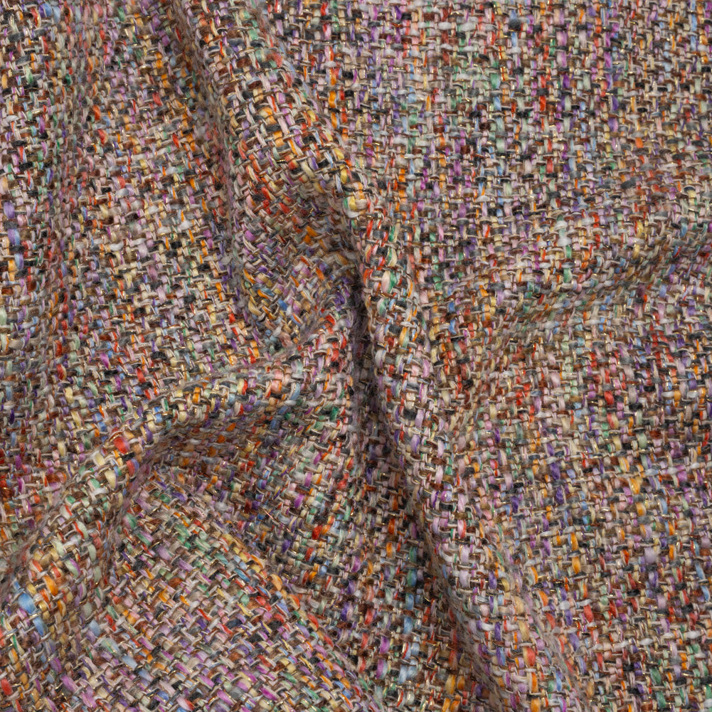 Polyester Tweed Woven - Rainbow and Metallic Gold Mottle - Joann Fabrics