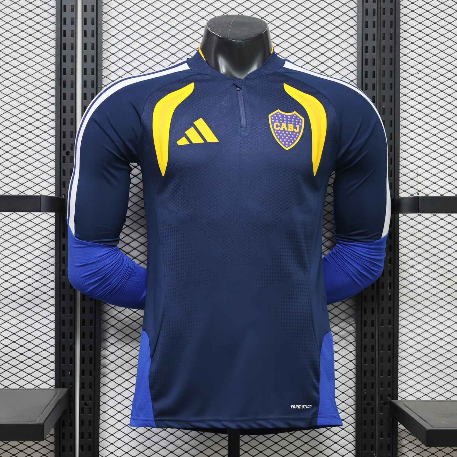 Boca Juniors 26-27 Navy Blue Long Sleeves Training Jersey - Player Version - UnitedFutballJersey