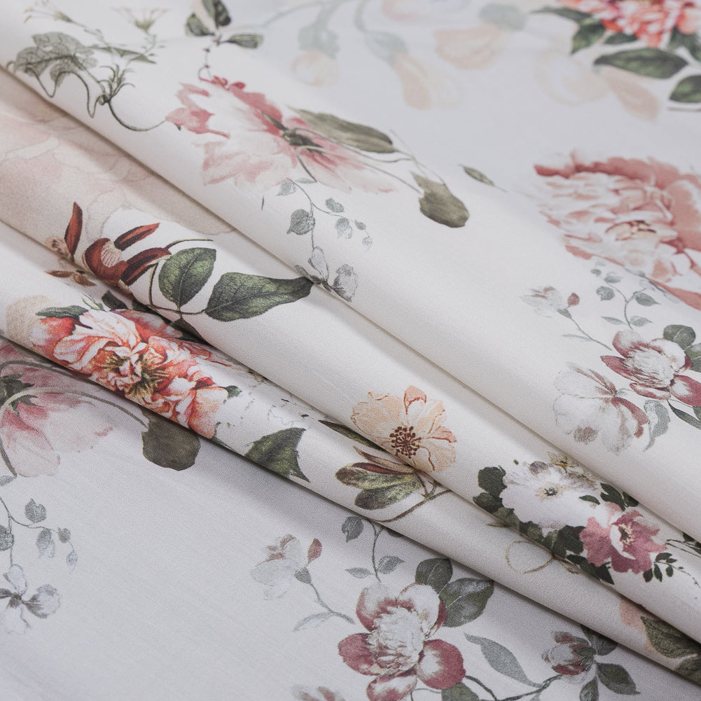 Cotton Poplin - White and Pink Floral - Flores de las Montanas Print - Mood Exclusive Felipe Collection - Joann Fabrics