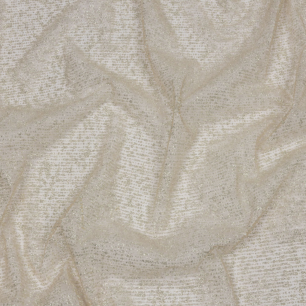 Glitter Tulle - Beige and Silver Abstract Striations - Flare Collection - Joann Fabrics