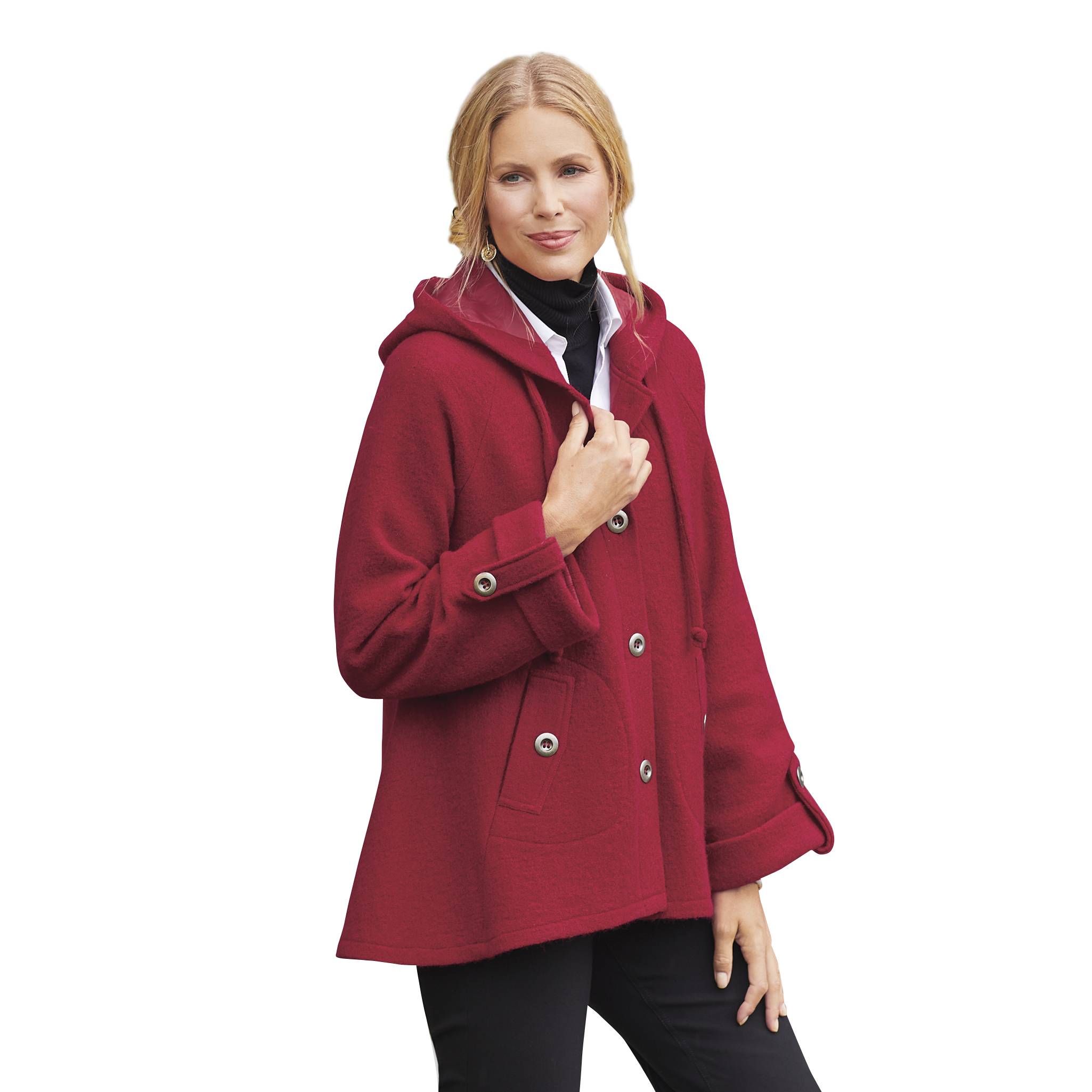 Hooded Boiled Wool Jacket - Northstyle Catalog