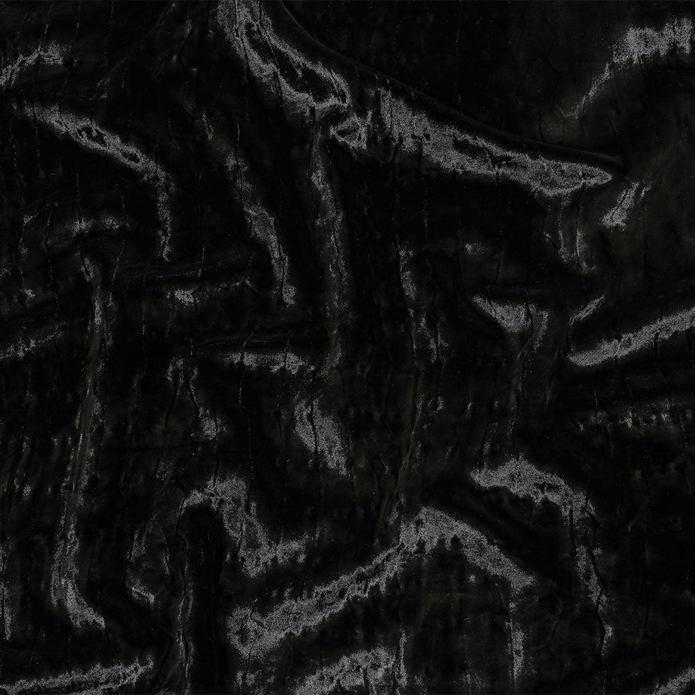 Balenciaga Italian Black Alligator Embossed Rayon and Polyester Crushed Velvet - Joann Fabrics