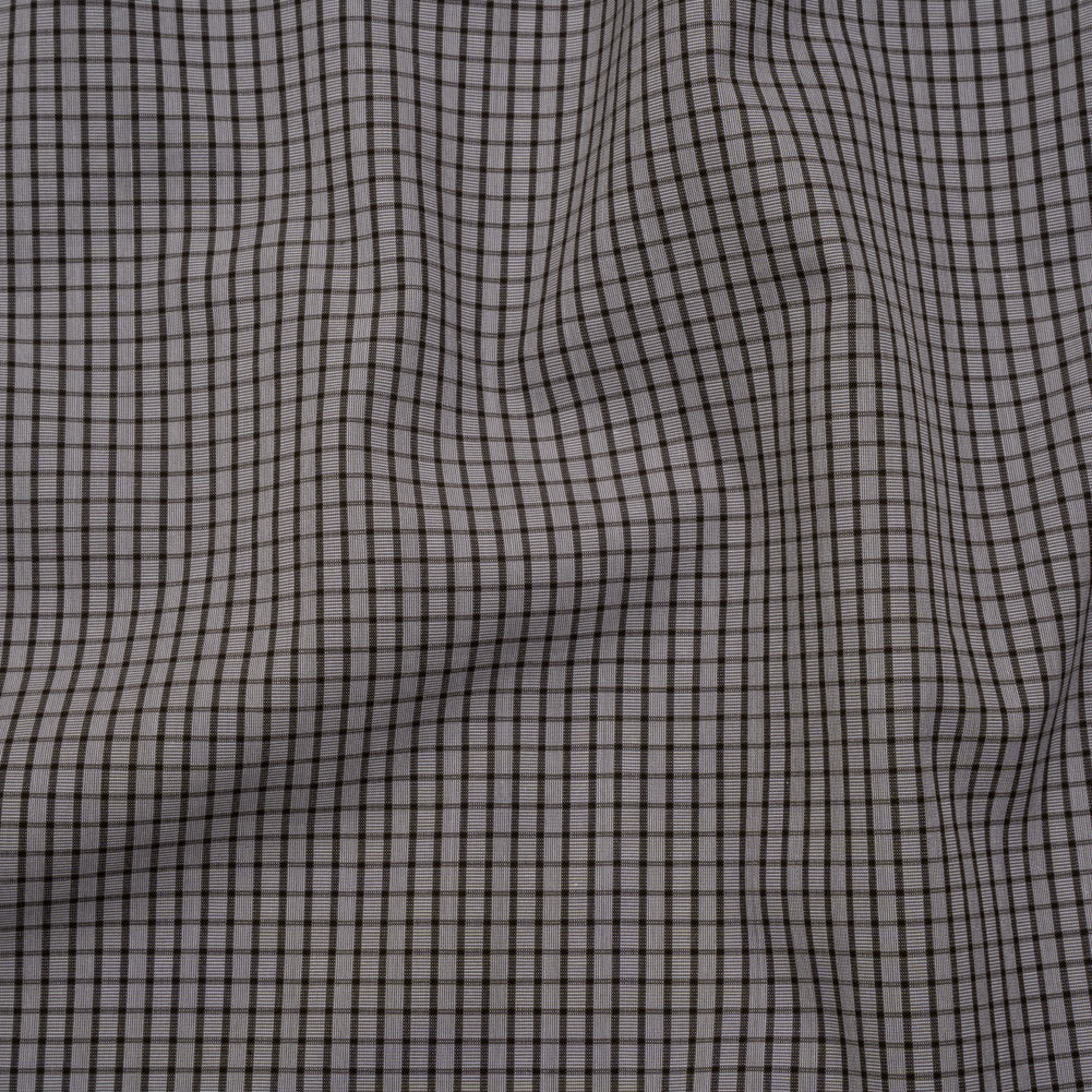 Cotton Shirting - Gray and Brown Mini Windowpane Check - Deadstock - Joann Fabrics