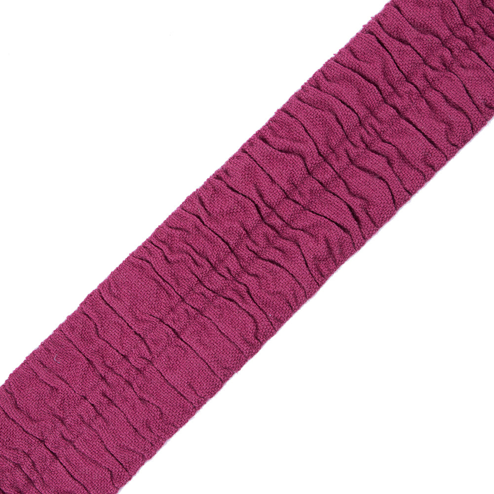 Italian Wine Ruched Stretch Wool Trimming - 2.375