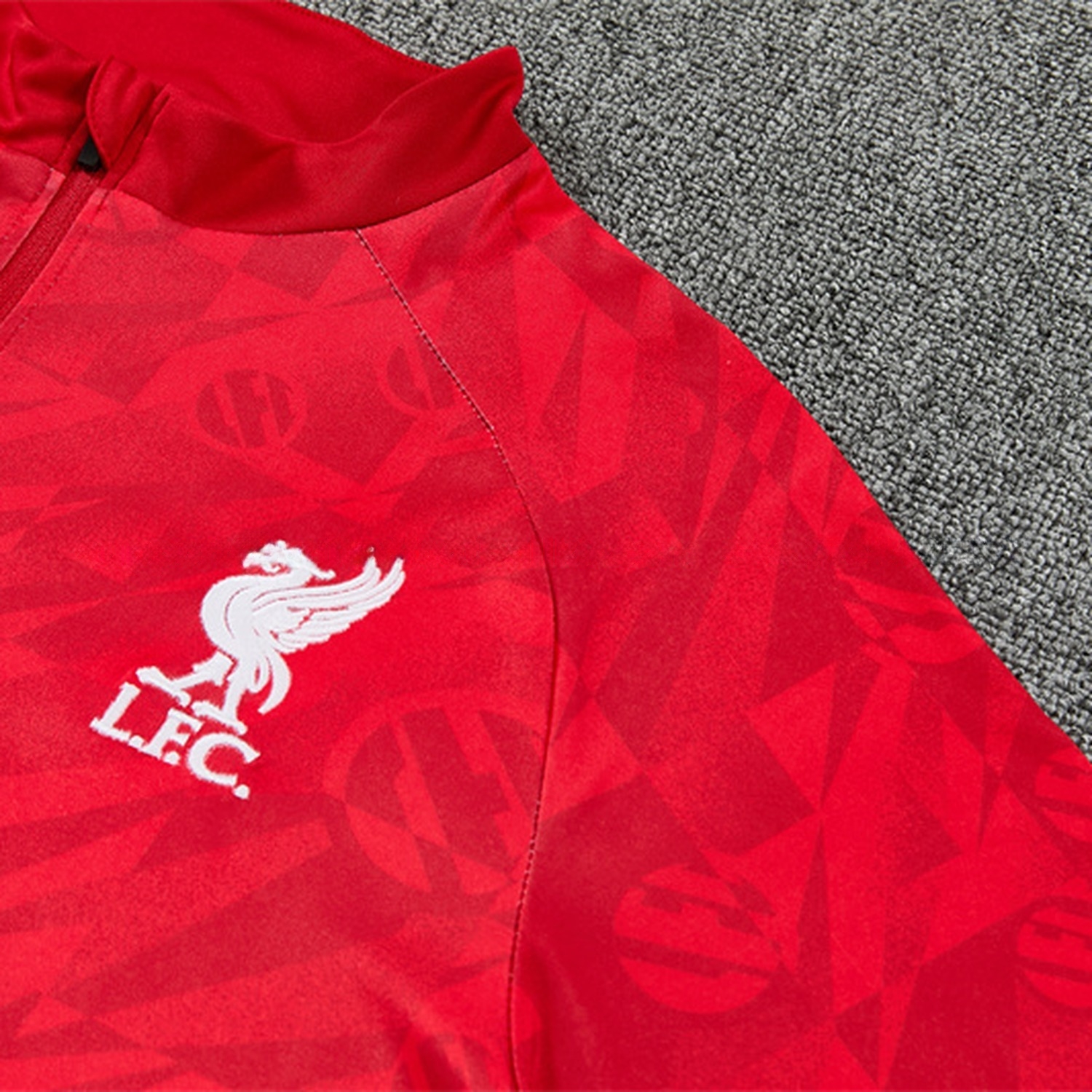 Liver.pool 26-27 Graphic Print Long Sleeve Training Set - Red Top & Black Pants - UnitedFutballJersey