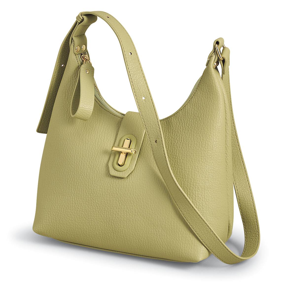 Twist-Lock Shoulder Bag, Soft Vegan Leather, Zip Top - Northstyle Catalog